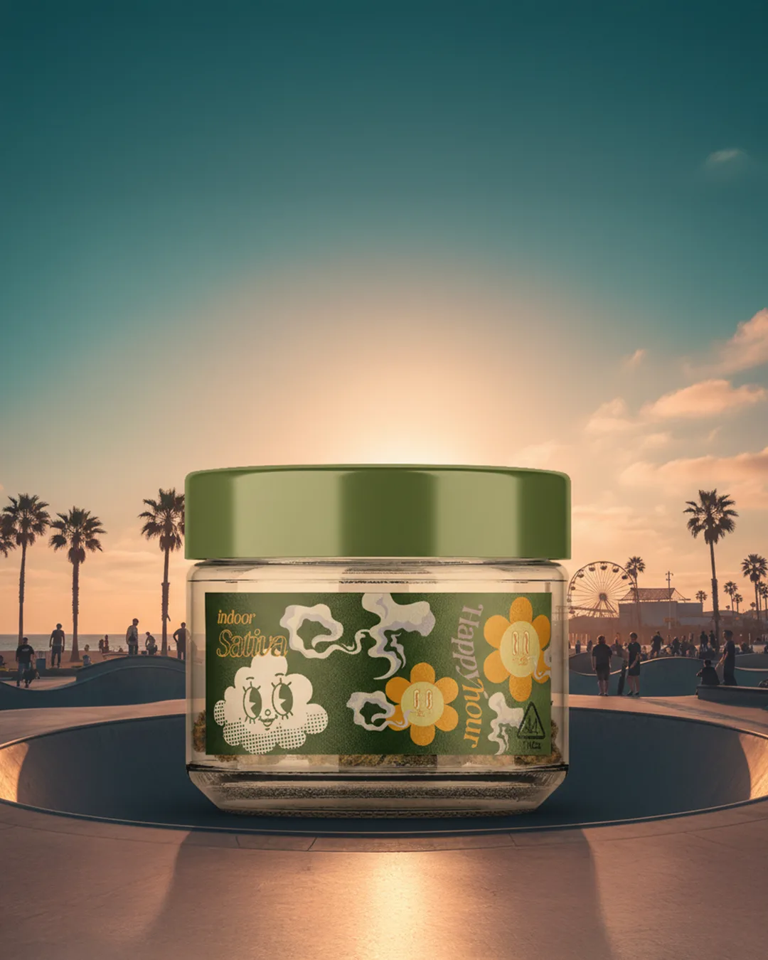 Blueberry Caviar THCA hemp flower jar from Happy Hour Club