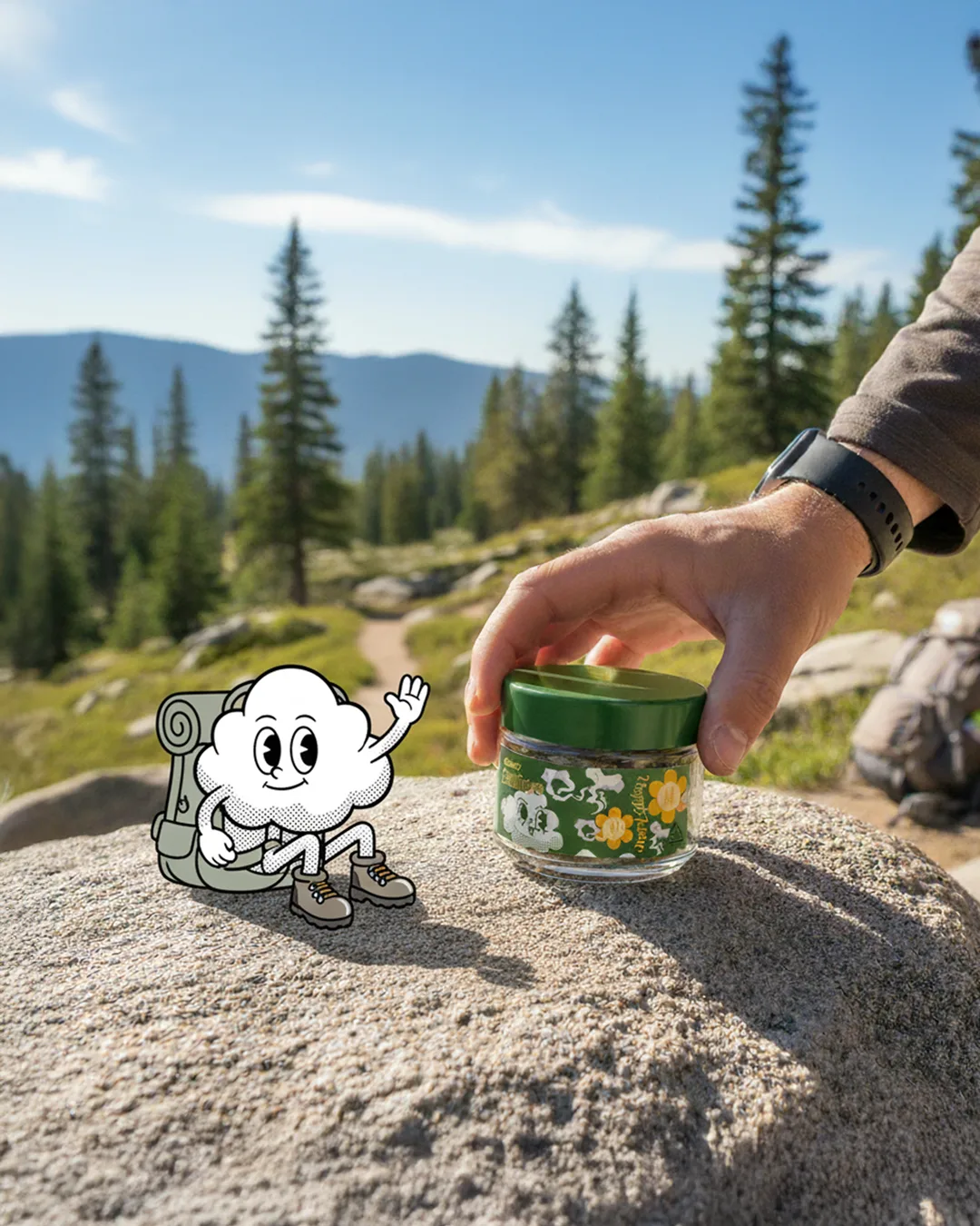 Blueberry Caviar THCA hemp flower jar from Happy Hour Club