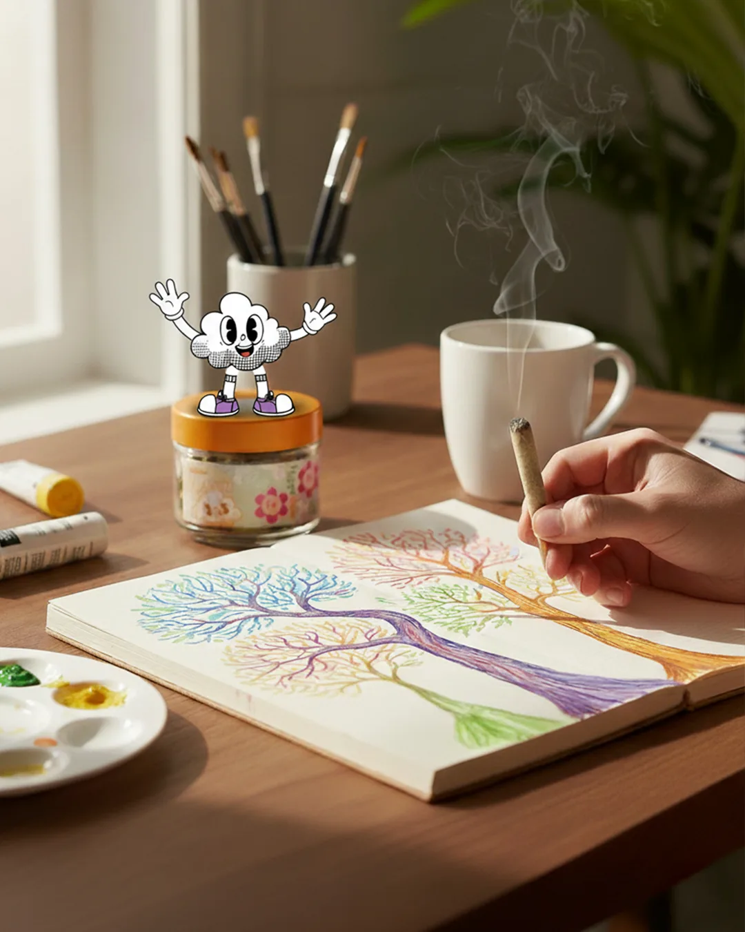 Blueberry Caviar THCA hemp flower jar from Happy Hour Club