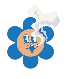 Premium THCA hemp flower bud with Happy Hour Club mascot