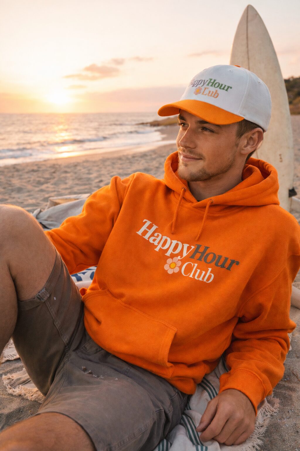 Happyhour Permanent Chimera Hybrid cannabis flower jar with orange lid